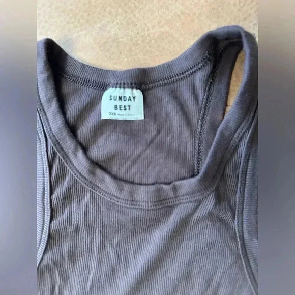 Sunday Best Cropped Ribbed Tank Top Brown Women’s Size XXS - Picture 3 of 9